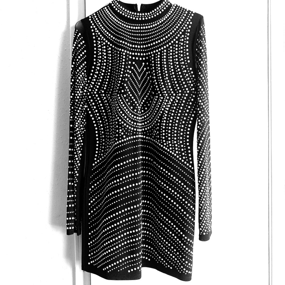 Mini Black Rhinestone dress with embellishments
